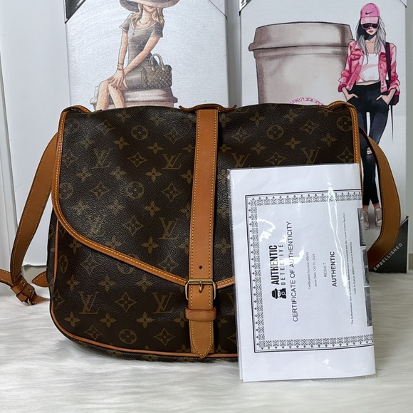 💃LOUIS VUITTON Saumur 35 Monogram Messenger Crossbody Saddle Bag - Picture 16 of 16